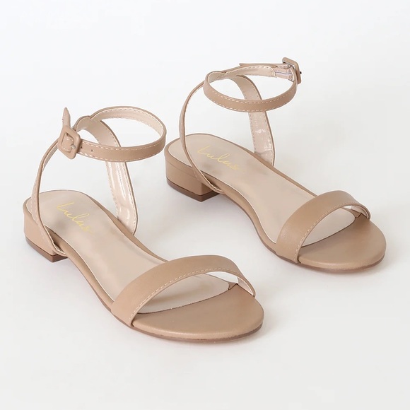 Lulus Darryian Light Nude Ankle Strap Flat Sandals - Picture 6 of 6